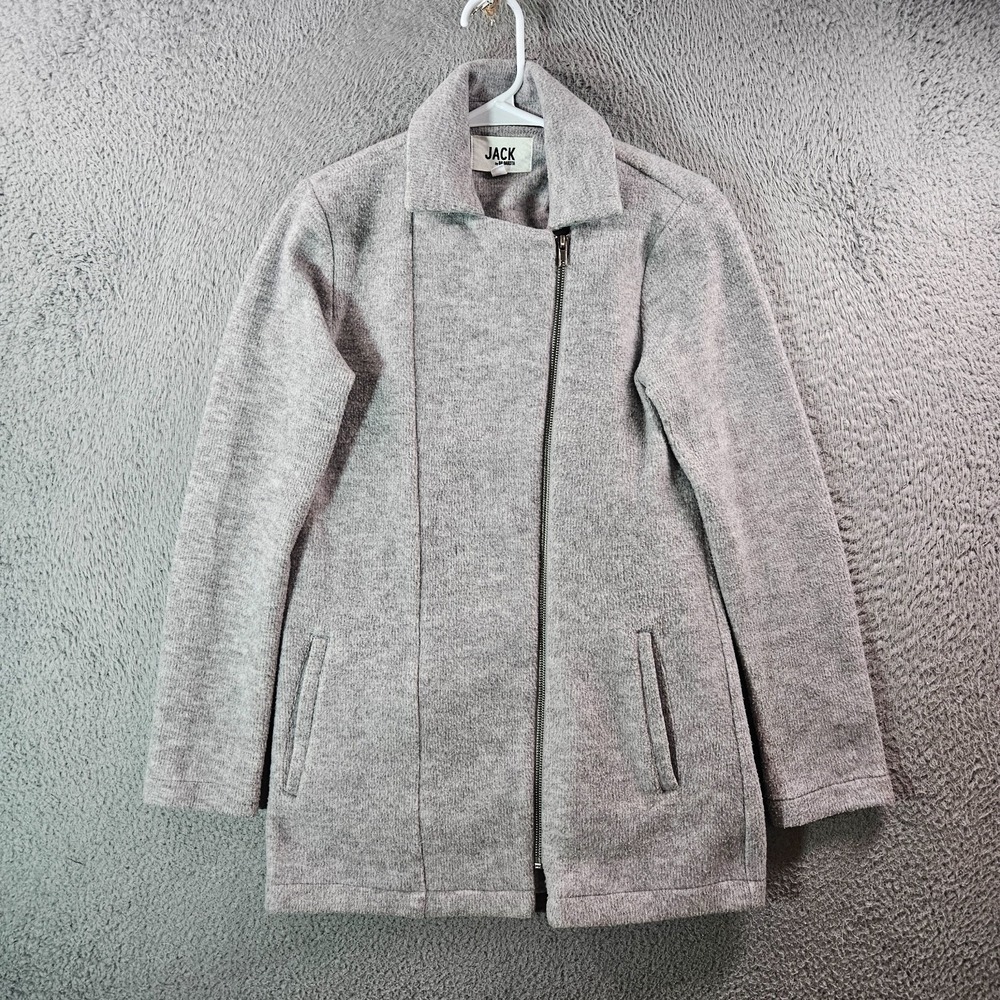 Jack BB‎ Dakota Jacket Coat Women XS Asymmetrical Zip Light Gray